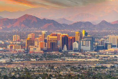 Phoenix, Arizona skyline at dusk